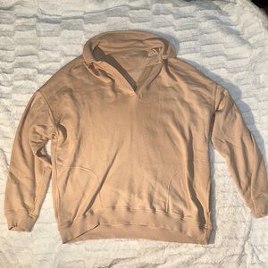 Oversized Happy Henley Everyday Polo Sweatshirt